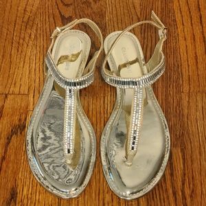 Gianni Bini Gold Jeweled Sandals